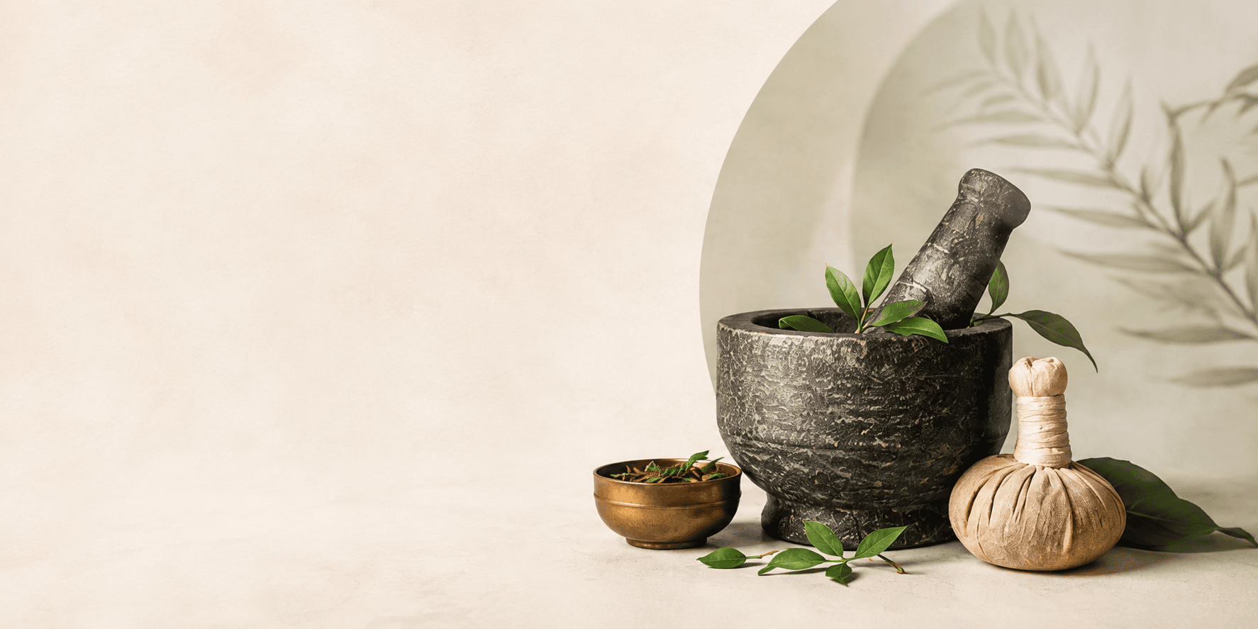 Ayurvedic mortar, herbs and traditional therapies for joint wellness
