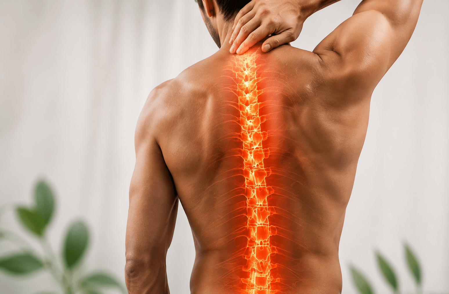 Spine highlighted to illustrate inflammatory joint support